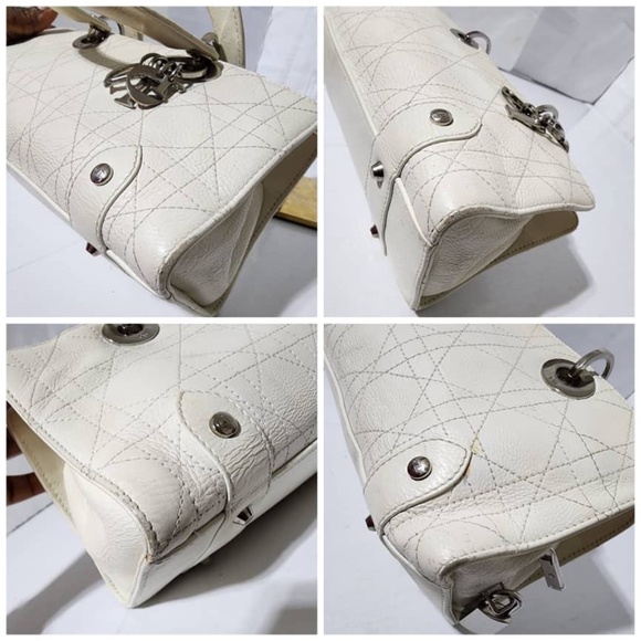 Authentic CHRISTIAN DIOR Calfskin Cannage Stitched Small Lady East West Lady Dio - Picture 11 of 15